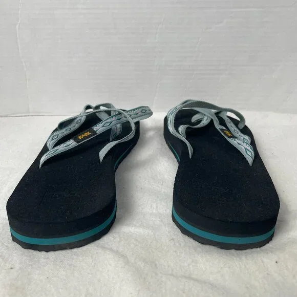 TEVA Blue/White Strappy Thong Flip Flop Sandal - Picture 5 of 9